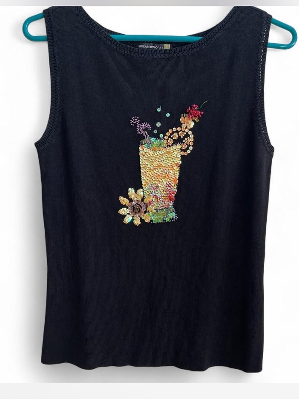 Y2K sequined cocktail sleeveless blouse